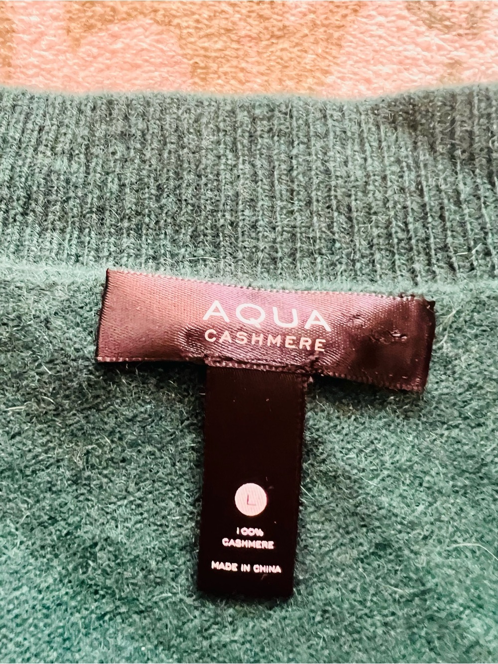 Bloomingdale’s Aqua Cashmere Cardigan Hunter Green Large - Picture 4 of 4